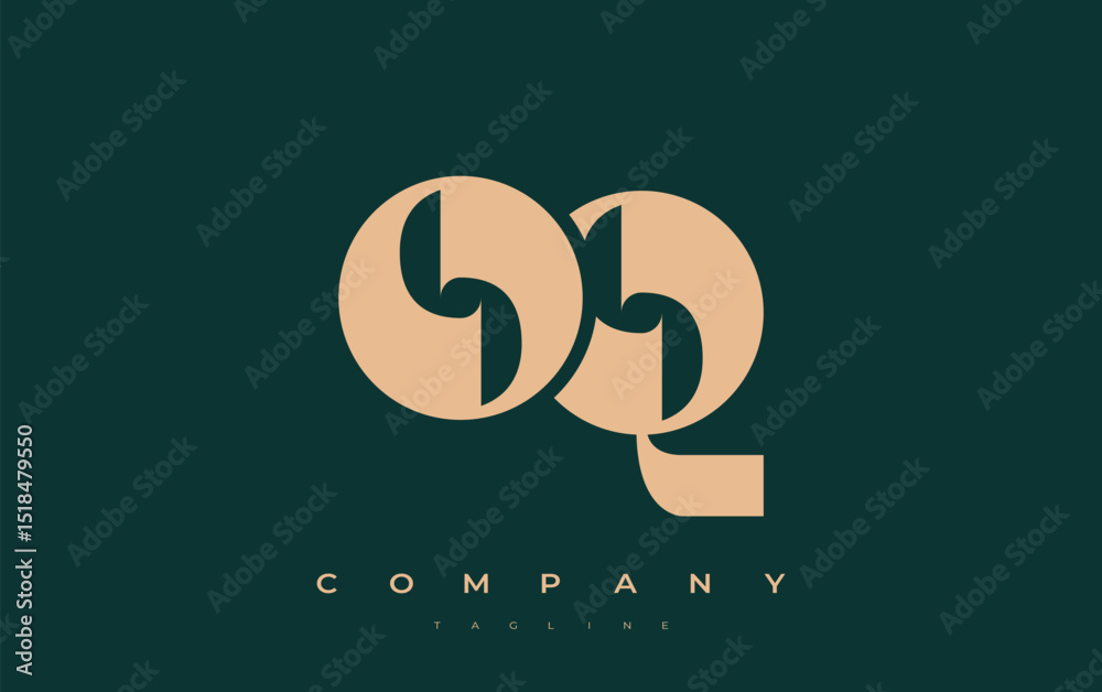 Fototapete oq abstract geometric logo design. modern and elegant logo design with simplistic typography element