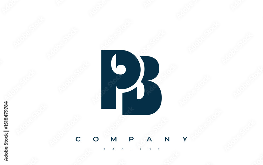 Fototapete pb abstract geometric logo design. modern and elegant logo design with simplistic typography element