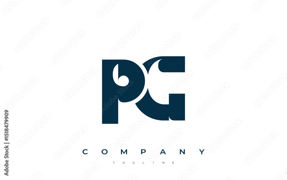 Fototapete pg abstract geometric logo design. modern and elegant logo design with simplistic typography element