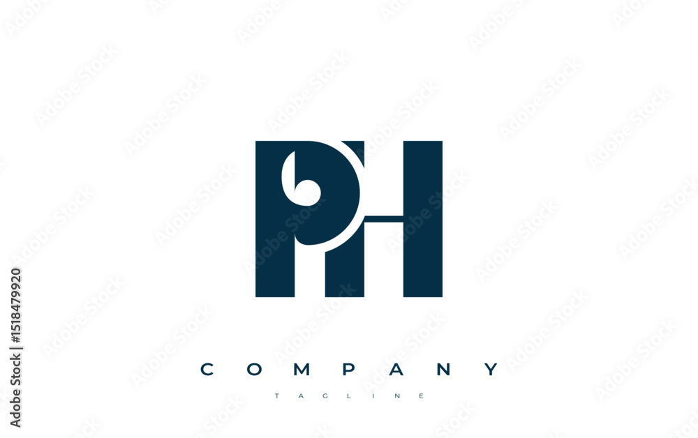 Fototapete ph abstract geometric logo design. modern and elegant logo design with simplistic typography element