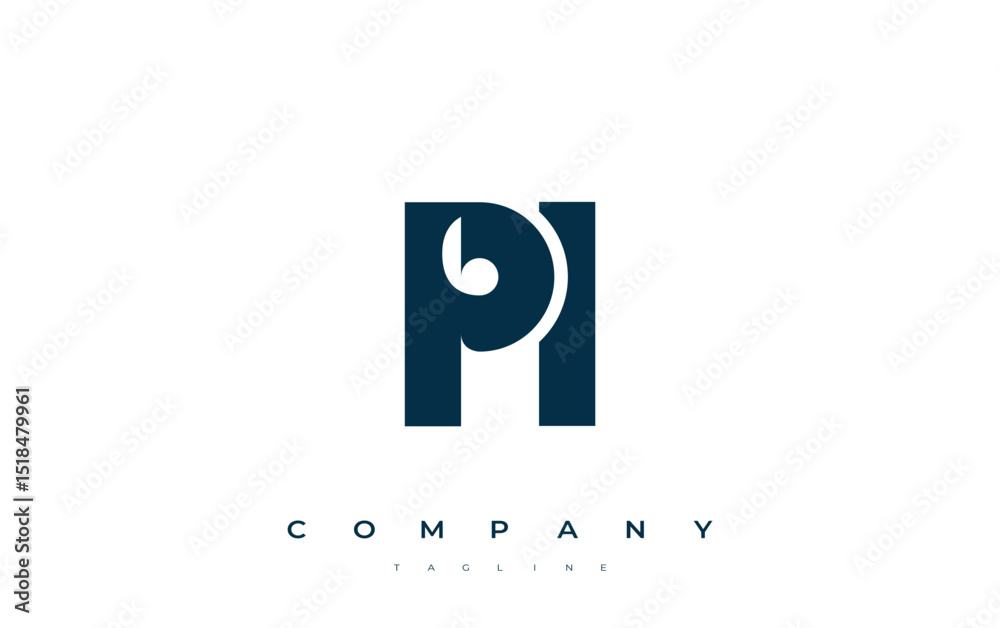 Fototapete pi abstract geometric logo design. modern and elegant logo design with simplistic typography element