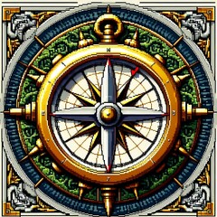 compass illustrator design, pixel art