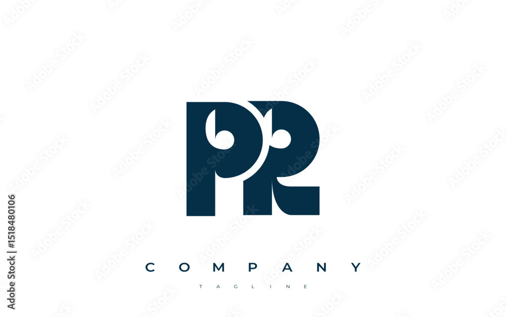 Fototapete pr abstract geometric logo design. modern and elegant logo design with simplistic typography element