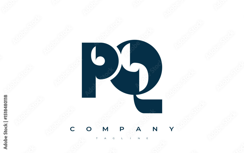 Fototapete pq abstract geometric logo design. modern and elegant logo design with simplistic typography element