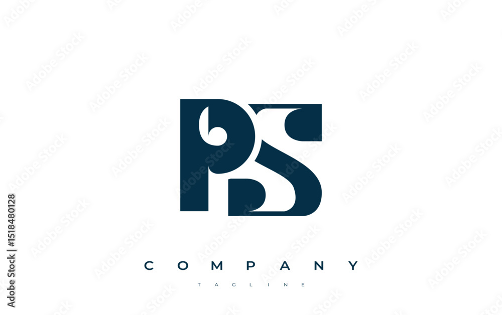 Fototapete ps abstract geometric logo design. modern and elegant logo design with simplistic typography element