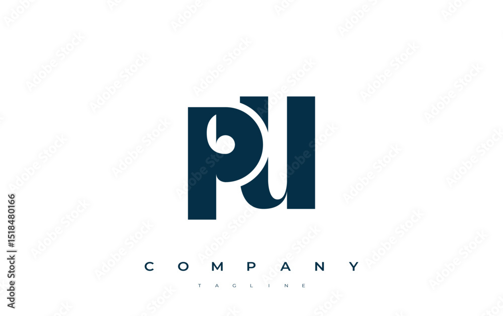 Fototapete pu abstract geometric logo design. modern and elegant logo design with simplistic typography element