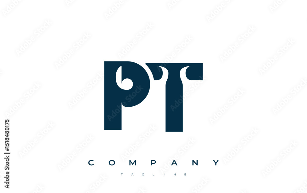 Fototapete pt abstract geometric logo design. modern and elegant logo design with simplistic typography element