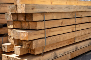 Wooden Planks and Beams for Carpentry and Construction Work