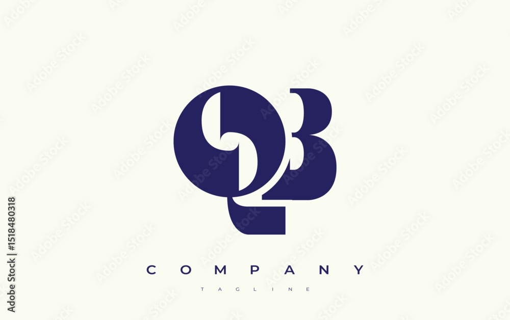 Fototapete qb abstract geometric logo design. modern and elegant logo design with simplistic typography element