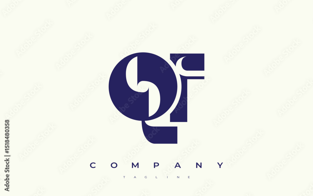 Fototapete qf abstract geometric logo design. modern and elegant logo design with simplistic typography element