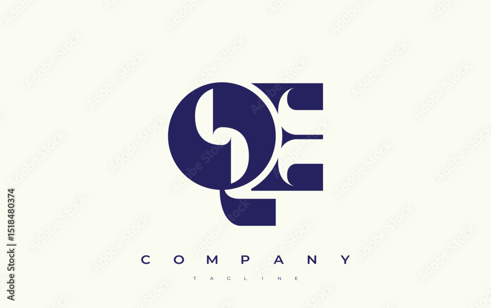 Fototapete qe abstract geometric logo design. modern and elegant logo design with simplistic typography element