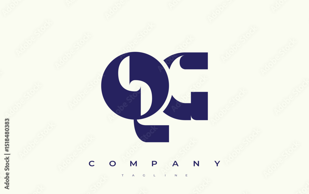 Fototapete qg abstract geometric logo design. modern and elegant logo design with simplistic typography element