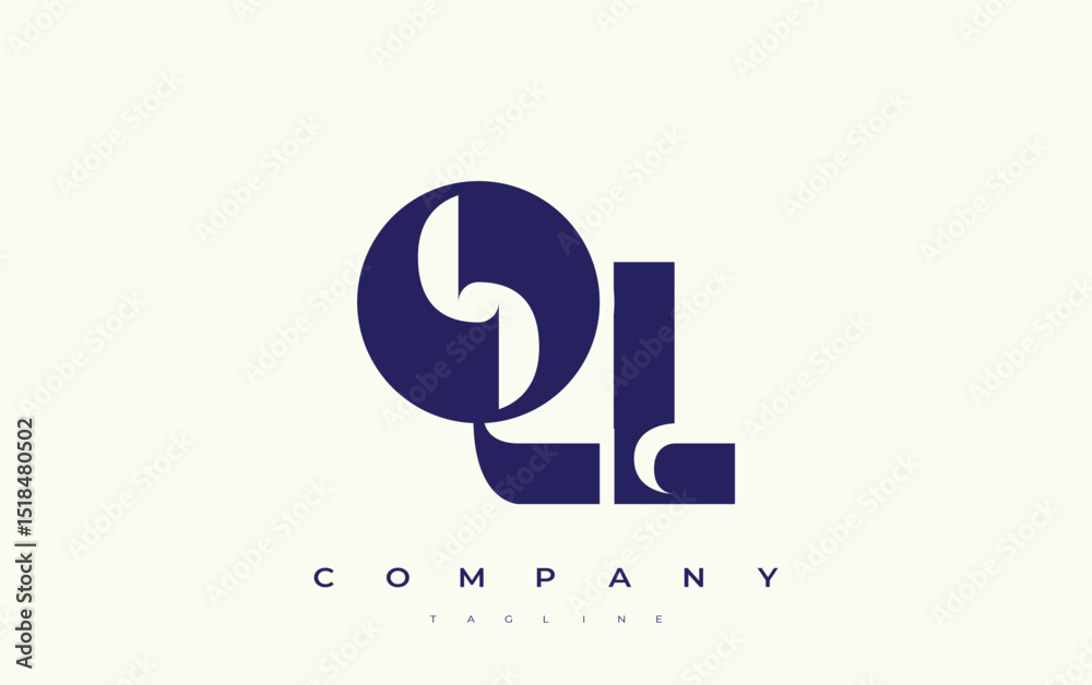 Fototapete ql abstract geometric logo design. modern and elegant logo design with simplistic typography element