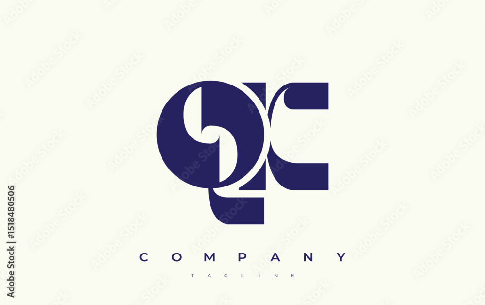 Fototapete qk abstract geometric logo design. modern and elegant logo design with simplistic typography element