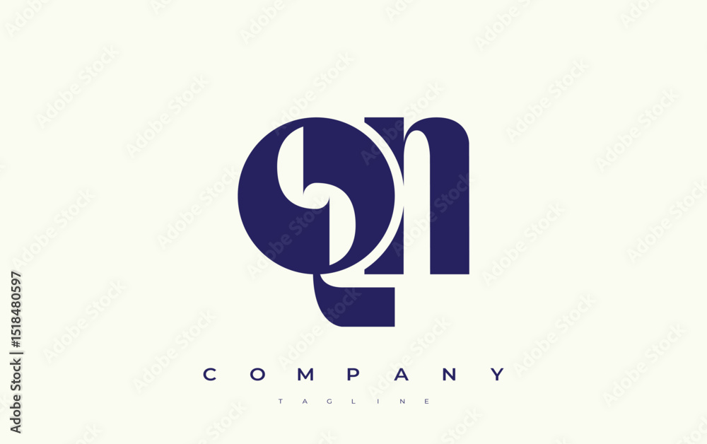 Fototapete qn abstract geometric logo design. modern and elegant logo design with simplistic typography element