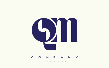 QM Abstract Geometric Logo Design. Modern and elegant logo design with simplistic typography elements, showcasing branding excellence. © Mahamud