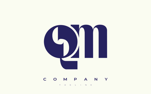 QM Abstract Geometric Logo Design. Modern and elegant logo design with simplistic typography elements, showcasing branding excellence.