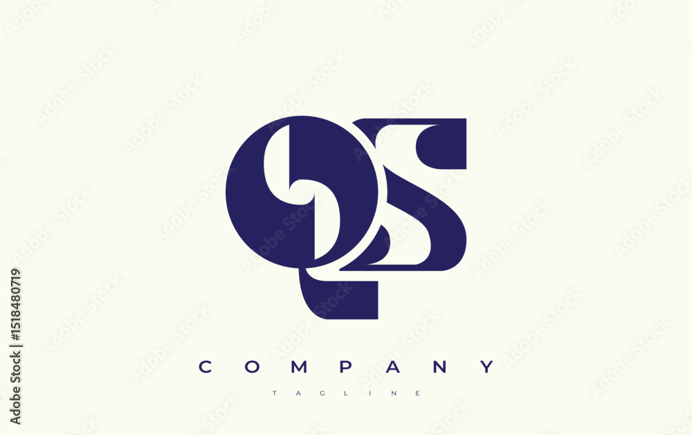 Fototapete qs abstract geometric logo design. modern and elegant logo design with simplistic typography element