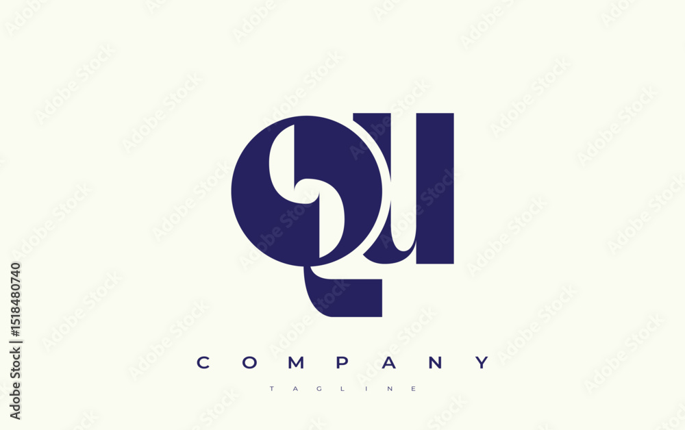 Fototapete qu abstract geometric logo design. modern and elegant logo design with simplistic typography element