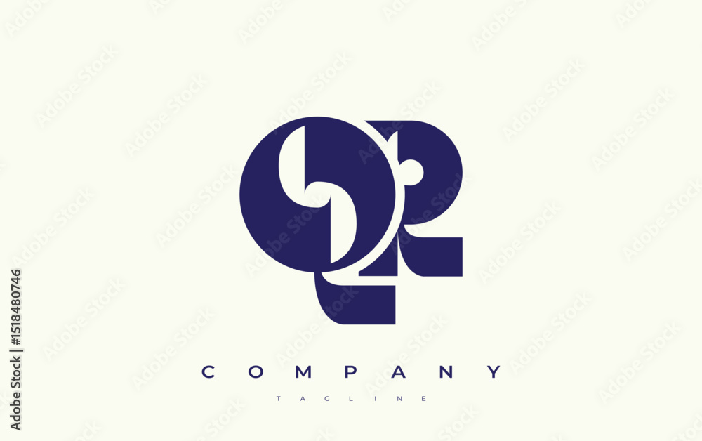 Fototapete qr abstract geometric logo design. modern and elegant logo design with simplistic typography element