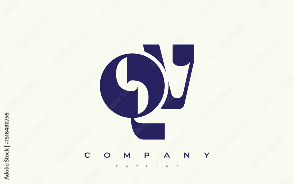 Fototapete qv abstract geometric logo design. modern and elegant logo design with simplistic typography element