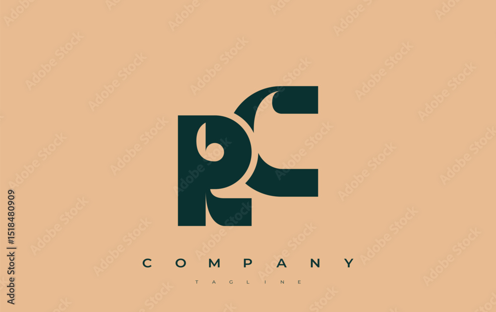 Fototapete rc abstract geometric logo design. modern and elegant logo design with simplistic typography element