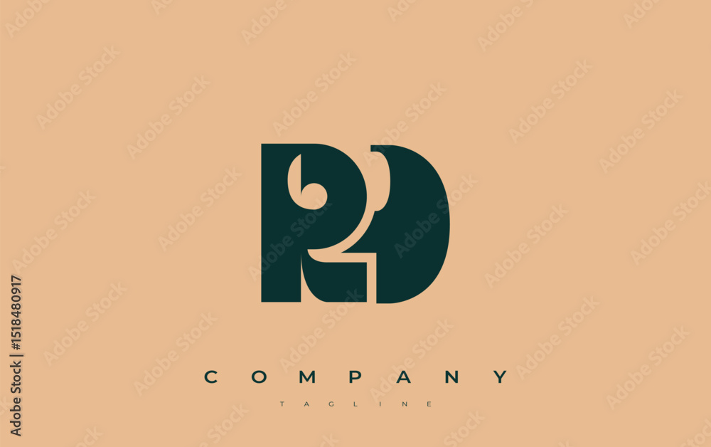 Fototapete rd abstract geometric logo design. modern and elegant logo design with simplistic typography element