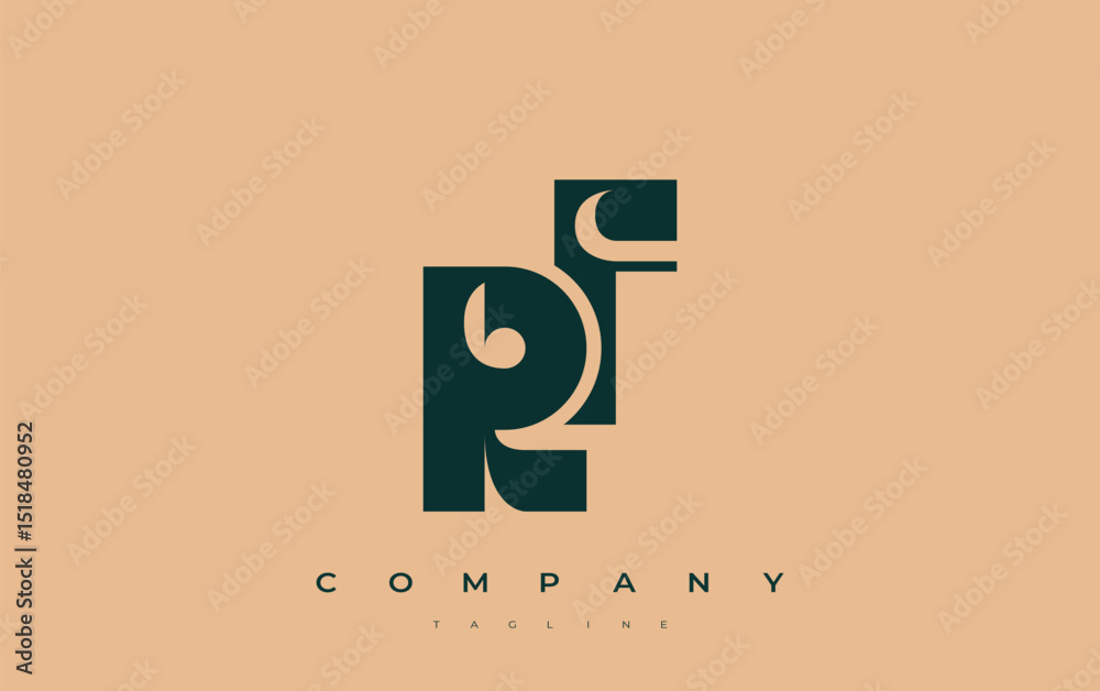 Fototapete rf abstract geometric logo design. modern and elegant logo design with simplistic typography element