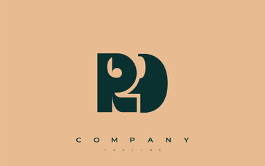 Obraz premium RD Abstract Geometric Logo Design. Modern and elegant logo design with simplistic typography elements, showcasing branding excellence.