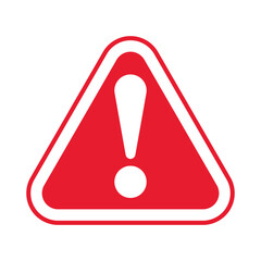 Red caution warning sign. Warning sign with exclamation mark. Alerts warn in triangle. Road sign alert.