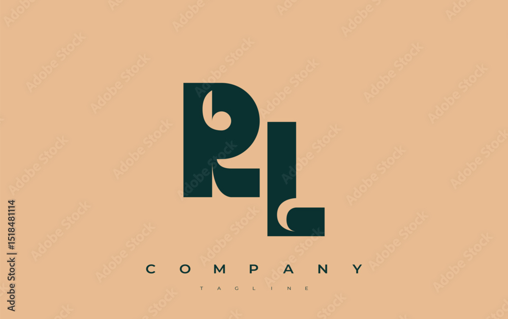 Fototapete rl abstract geometric logo design. modern and elegant logo design with simplistic typography element