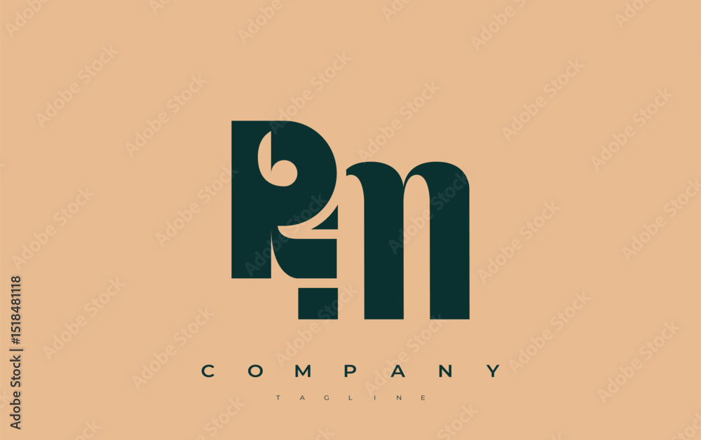 Fototapete rm abstract geometric logo design. modern and elegant logo design with simplistic typography element