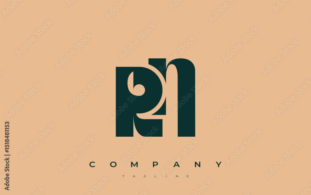 Fototapete rn abstract geometric logo design. modern and elegant logo design with simplistic typography element