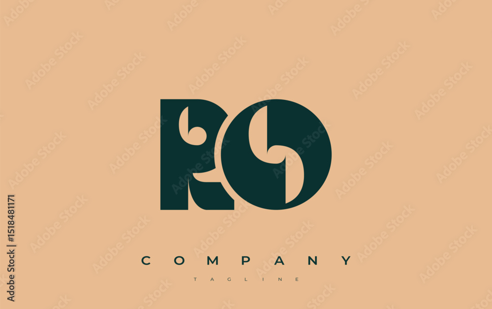 Fototapete ro abstract geometric logo design. modern and elegant logo design with simplistic typography element