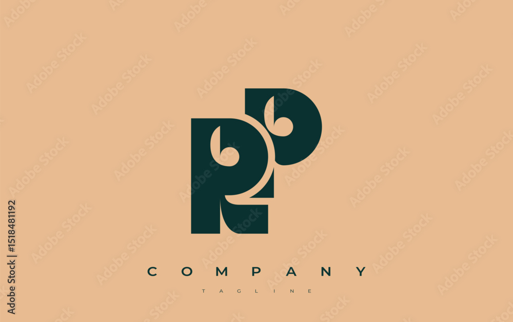 Fototapete rp abstract geometric logo design. modern and elegant logo design with simplistic typography element