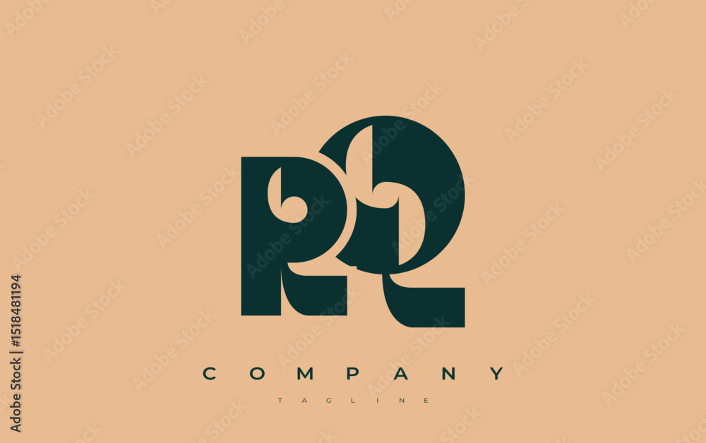 Fototapete rq abstract geometric logo design. modern and elegant logo design with simplistic typography element