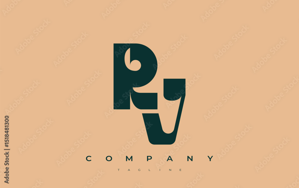 Fototapete rv abstract geometric logo design. modern and elegant logo design with simplistic typography element