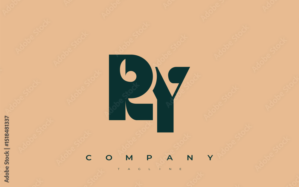 Fototapete ry abstract geometric logo design. modern and elegant logo design with simplistic typography element