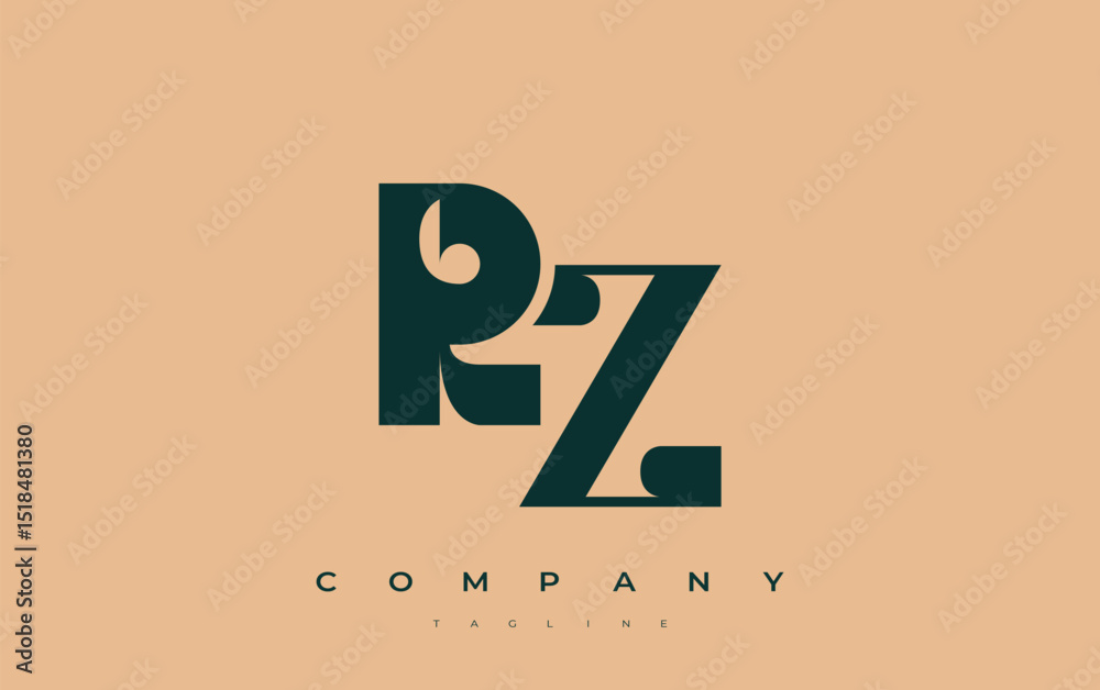 Fototapete rz abstract geometric logo design. modern and elegant logo design with simplistic typography element