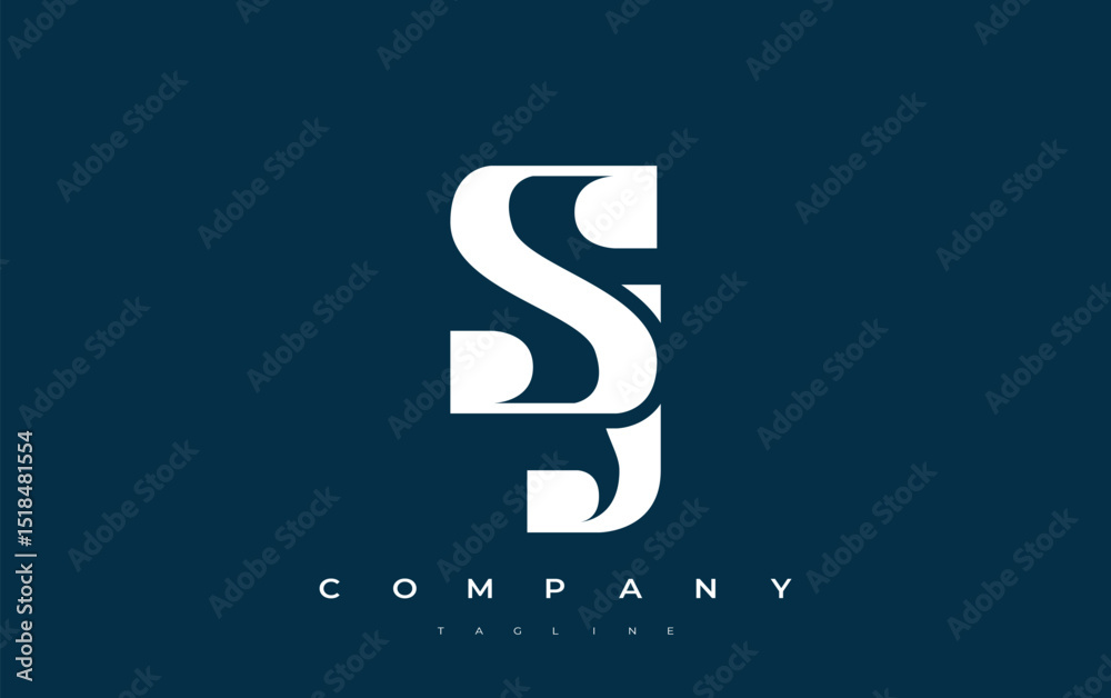 Fototapete sj abstract geometric logo design. modern and elegant logo design with simplistic typography element
