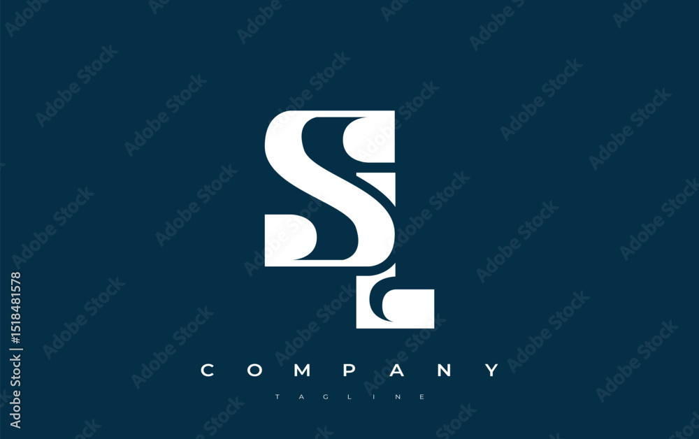 Fototapete sl abstract geometric logo design. modern and elegant logo design with simplistic typography element