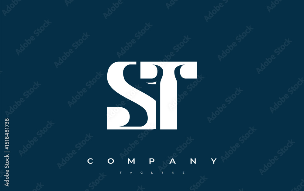 Fototapete st abstract geometric logo design. modern and elegant logo design with simplistic typography element