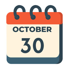 30 october calendar vector on white background
Vector calendar with date