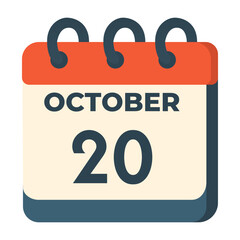 20 october calendar vector on white background
Vector calendar with date