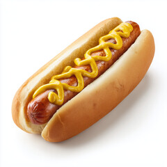 Savory Hot Dog with Mustard , PNG isolated cut out image