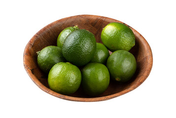 Lemons in a bowl isolated over white background