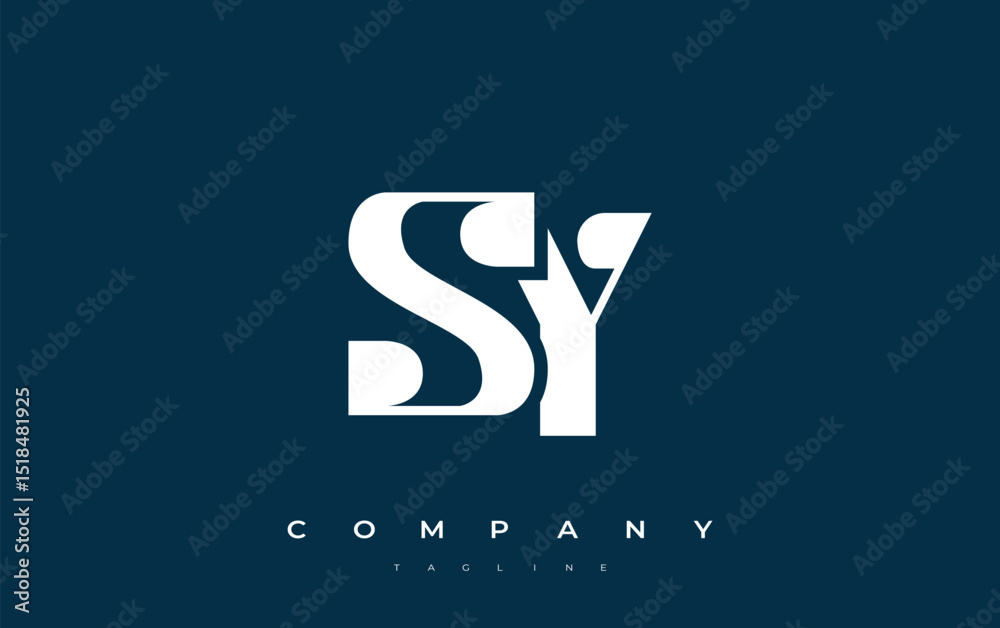 Fototapete sy abstract geometric logo design. modern and elegant logo design with simplistic typography element