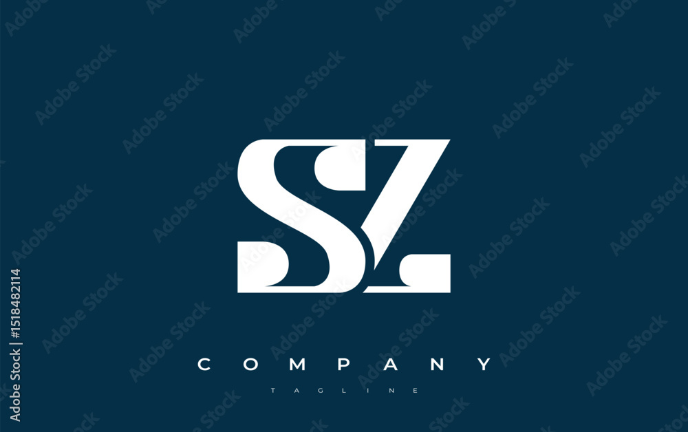 Fototapete sz abstract geometric logo design. modern and elegant logo design with simplistic typography element
