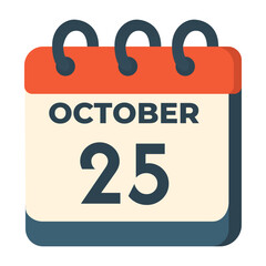 25 october calendar vector on white background
Vector calendar with date