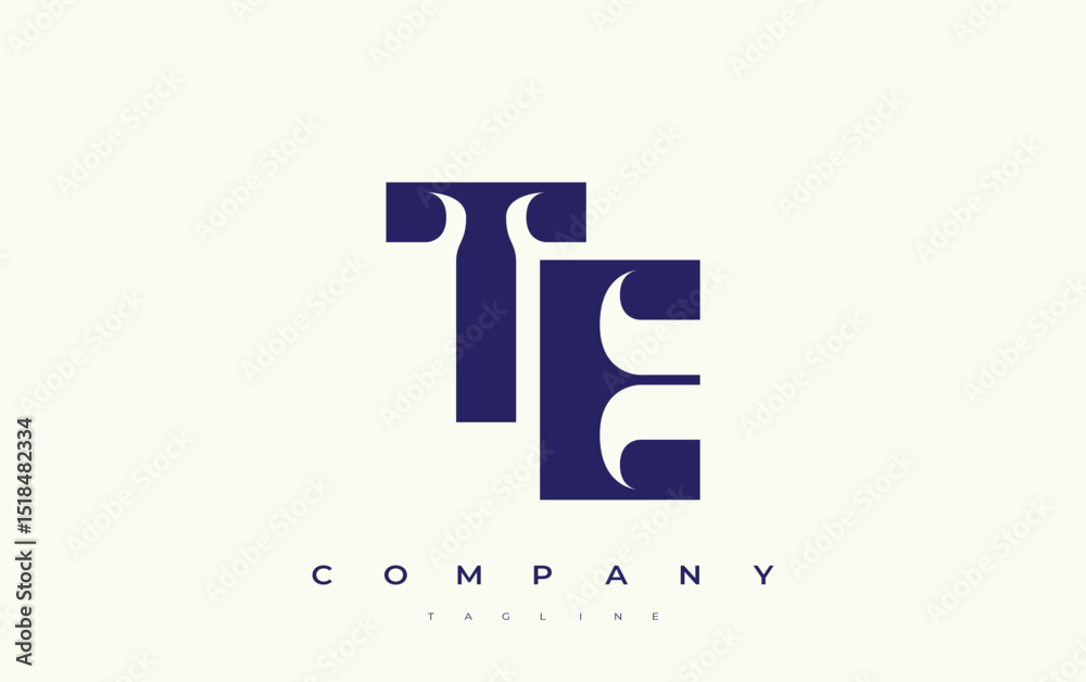 Fototapete te abstract geometric logo design. modern and elegant logo design with simplistic typography element